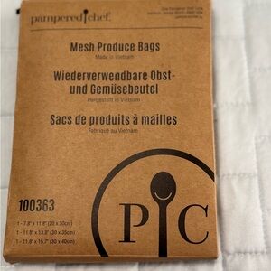 Pampered Chef Brown Mesh Produce Bags
